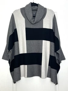 P. Luca Milano weiter Rollkragen Poncho Pullover Gr. S/M Oversized Colorblock - Bild 1 von 10