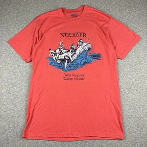 Vintage 80s River Rafting T-Shirt Herren Large Stedman Lachs Rosa Einzelnaht - Bild 1 von 7