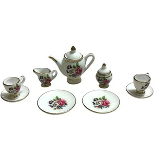 Juego de té floral miniatura china de colección de 12 piezas casa de muñecas taza de té casa de muñecas muñecas Barbie muñecas - Imagen 1 de 10