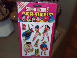 VINTAGE WONDER WOMAN SUPER FRIENDS PUFFY STICKER JUSTICE LEAGUE AMERICA MOC 1981 - Picture 1 of 11