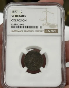 1877 Indian Head Cent NGC VF-Details - Key Date #7940 - Picture 1 of 4