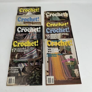 Hooked On Crochet Small Magazine Vintage 1989-1990 #13-17, #19-21 8 Volumes - Picture 1 of 5