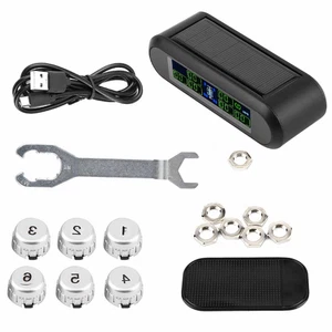 Wireless Solar TPMS Tire Pressure Monitoring System LCD Monitor Alarm With TQAG - Picture 1 of 10