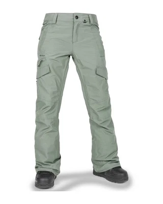 Pantalones de nieve para mujer Volcom Aston Gore-Tex, verde liquen, X-grandes Foto 1 de 4
