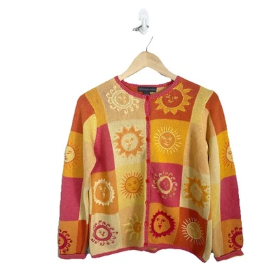 Cárdigan Suéter De Colección Northern Isles Para Mujer Parche Sol Boho Hippie Pequeño Foto 1 de 4