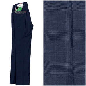 Tommy Hilfiger Mens Blue Plaid Wool Blend Dress Pants 32/34 Brand New NWT - Picture 1 of 7