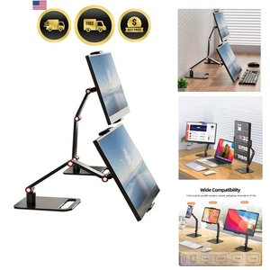 Portable Monitor Holder for 6-17.3 Inch Screen Adjustable Foldable Stand - Picture 1 of 10