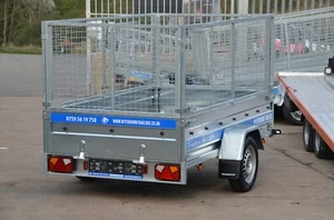 BRAND NEW CAR TRAILER 7X4 MESH SIDES WITH LED LIGHTS 750KG - Picture 1 of 7