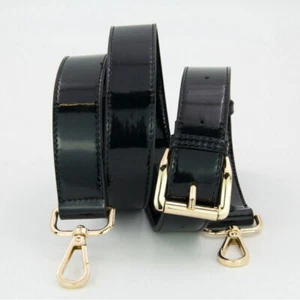 Adjustable Replacement Crossbody Handbag Black Patent Leather Shoulder Bag Strap - Picture 1 of 6
