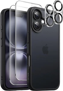 Jetech 5 in 1 Cover Opaca per Iphone 16 6,1 Pollici Con 2 Vetro Temperato Pellic - Foto 1 di 12
