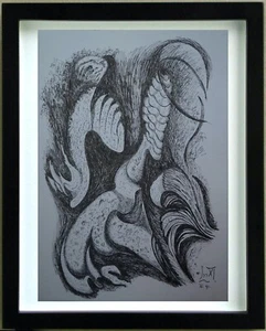 Dessin Encre COMPOSITION SURREALISTE (d) Signé GUSTAV VON DER LOO - Imagen 1 de 4