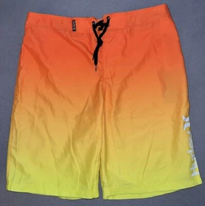 Hurley Boy's Ombre Boardshorts Swim Trunks Starfish Orange Waist 16/28 NWT - Picture 1 of 9