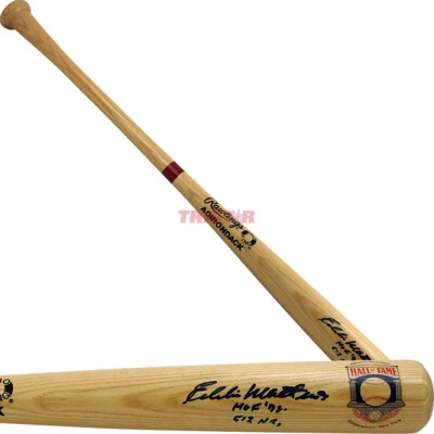 Eddie Mathews Signed Rawlings Hall of Fame Bat Inscribed HOF 78, 512 HRs PSA - Image 1 of 2