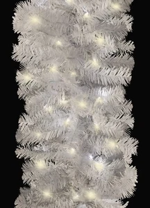 9' White Sequoia Garland with Warm White LED Lights - Picture 1 of 1