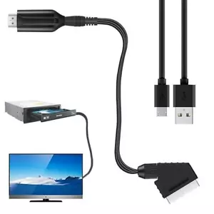 SCART To HDMI Converter Audio Video Adapter For HDTV Sky Box STB Plug HD TV DVD - Picture 1 of 8