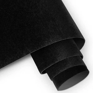 Decotalk Black Felt Fabric Self Adhesive Sheets 17.7"W x 120"L, - Picture 1 of 7