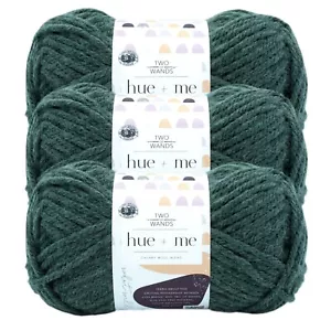 (3 Pack) Lion Brand Yarn 617-178AA Two of Wands: Hue + Me Bulky Yarn, Juniper - Picture 1 of 7