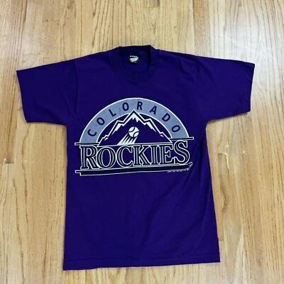Vintage 1991 Colorado Rockies Men’s M Graphic T-Shirt Single Stitch Baseball MLB - Image 1 of 4