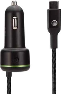 Chargeur de voiture par câble captif AT&T 40 W avec port USB-C (USB-C) noir - Photo 1 sur 3