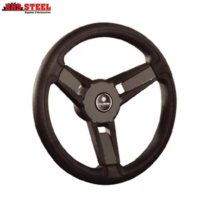 Gussi Giazza 350mm Grey Boat Steering Wheel 3 Spoke Soft Touch Grip - Picture 1 of 1