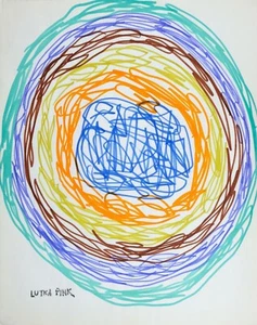 Lutka Pink - Drawing Original - Felt - Cosmos 91 - Picture 1 of 2