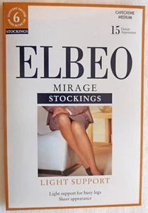 Elbeo Medium Size Mirage 15 Denier Light Support Stockings in Cafe Creme - Picture 1 of 2