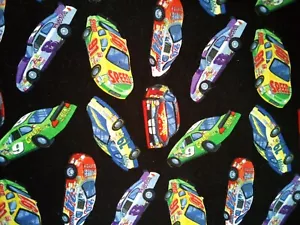 Timeless Treasures Fabrics Speed Race Cars Black Cotton 3/4 Yard (27") - Picture 1 of 2