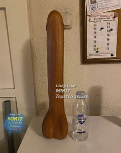 Scultura pene in legno in piedi personalizzata fatta a mano oggetto d'arte replica - Foto 1 di 4