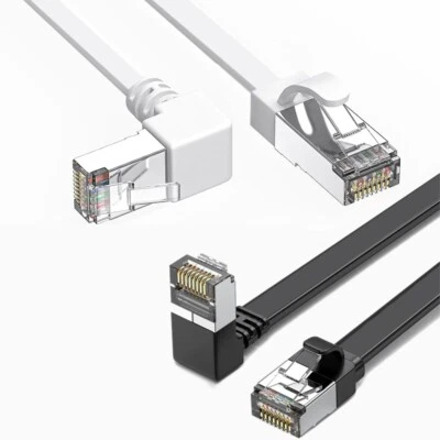 High Quality Lightweight High Speed Up Angle Cat7 10 Gigabit Flat Ethernet Cable - Image 1 of 4