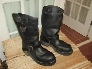 Harley-Davidson Steel Toe 91137 Black Mega Conductor Motorcycle Boots Men's 12 - Picture 1 of 12