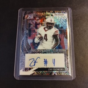 #1/5 Zay Flowers Snakeskin Mojo Rookie Auto 2022 Leaf Pro Set Metal 2023 Draft