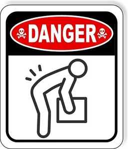DANGER LIFT WITH LEGS HAZARD Metal Aluminum composite sign - Picture 1 of 5