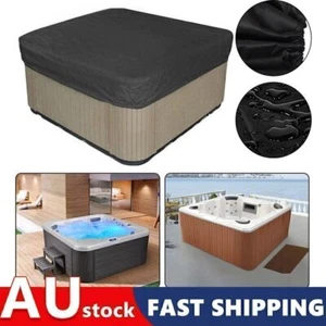 Black Oxford Fabric Hot Tub Spa Cover Outdoor Waterproof Dust Protector Case AU - Picture 1 of 11