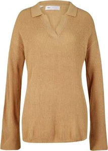 Troyer Pullover Gr. 40/42 Latte Macchiato Damen Langarm Strickpullover Neu - Bild 1 von 1