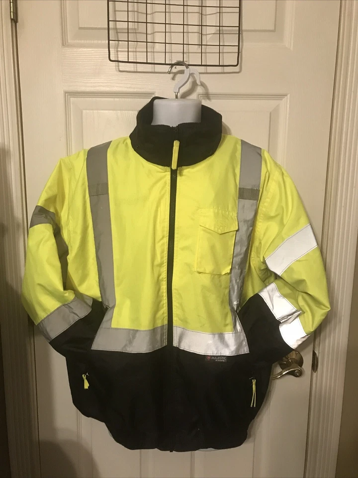 Majestic High-Visibility Yellow Class 3 Type R Bomber Jacket Size M 75-1311 - Image 1 of 1