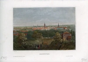 Hannover Original Stahlstich um 1845 (Meyer Universum) altkoloriert, 10 x 15 cm - Bild 1 von 2