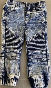 Steve’s Jeans Baby Boy Moto Biker Acid Wash Jogger Jeans Pants Size 2T Stretch - Picture 1 of 3