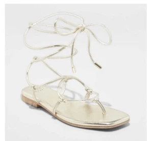 A New Day Metallic Gold Melrose Strappy Gladiator Sandals Size 9 Fast Shipping - Picture 1 of 5