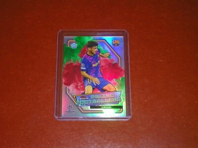 2021-22 Finest UEFA Prized Footballers Fusion Green/Red RC 17/30 Yusuf Demir - Image 1 of 2