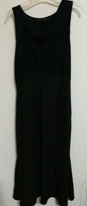 NWOT CUT LOOSE 100% Linen Dress Women's Size XS Black Sleeveless Flared - Picture 1 of 9
