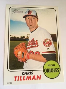 2017 Topps Heritage Jumbo 5x7 Chris Tillman Orioles 207 #’d 02/49 - Picture 1 of 1