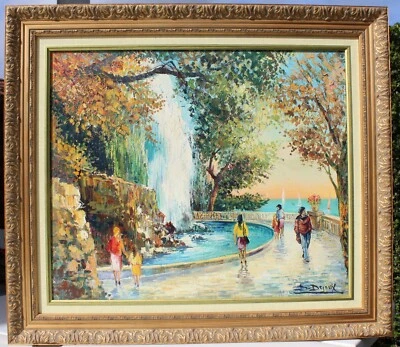 Daniel Dejoux (1935), cascade à Antibes , huile sur toile tableau - Photo 1/4