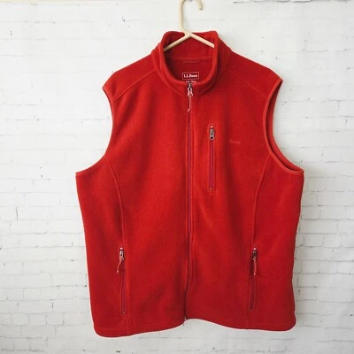 LL Bean Trail Model Polartec Fleece Vest Mens Size XXL Tall Orange Red 284629 - Image 1 of 4