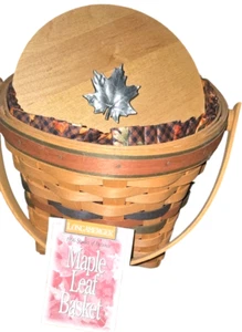 Longaberger Maple Leaf Herbstkorb, Herbsteinsatz mit Schutz und Deckel 8x15 - Bild 1 von 8
