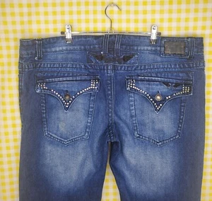 Robin’s Jeans Stud 💠 Crystal Denim Jeans Strass Tasche Herren Größe 40x34  - Bild 1 von 12