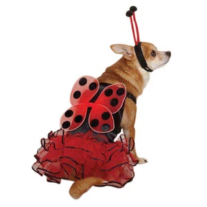 Lucky Bug Dog Costume Antenna Satin Bodice Wings Tulle Skirt Casual Canine - Picture 1 of 1
