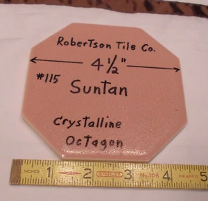 1 Stk. Sonnenbraun - rosaste: Achteckige Keramikfliese 4-1/2" Robertson, kristallin, gebraucht - Bild 1 von 12