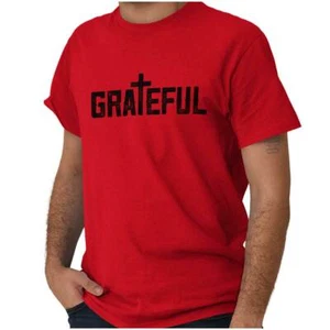 Christian Religious Faith Grateful Cross Womens or Mens Crewneck T Shirt Tee - Picture 1 of 19