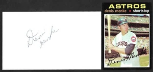 Denis Menke ( Debut 1962 ) ATL HOU CIN SIGNED AUTOGRAPH AUTO 3x5 INDEX COA - Picture 1 of 1