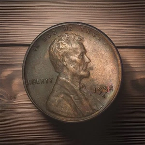1952 S Lincoln Wheat Penny, Uncirculated, BU, Luster, Great Toning - Picture 1 of 3